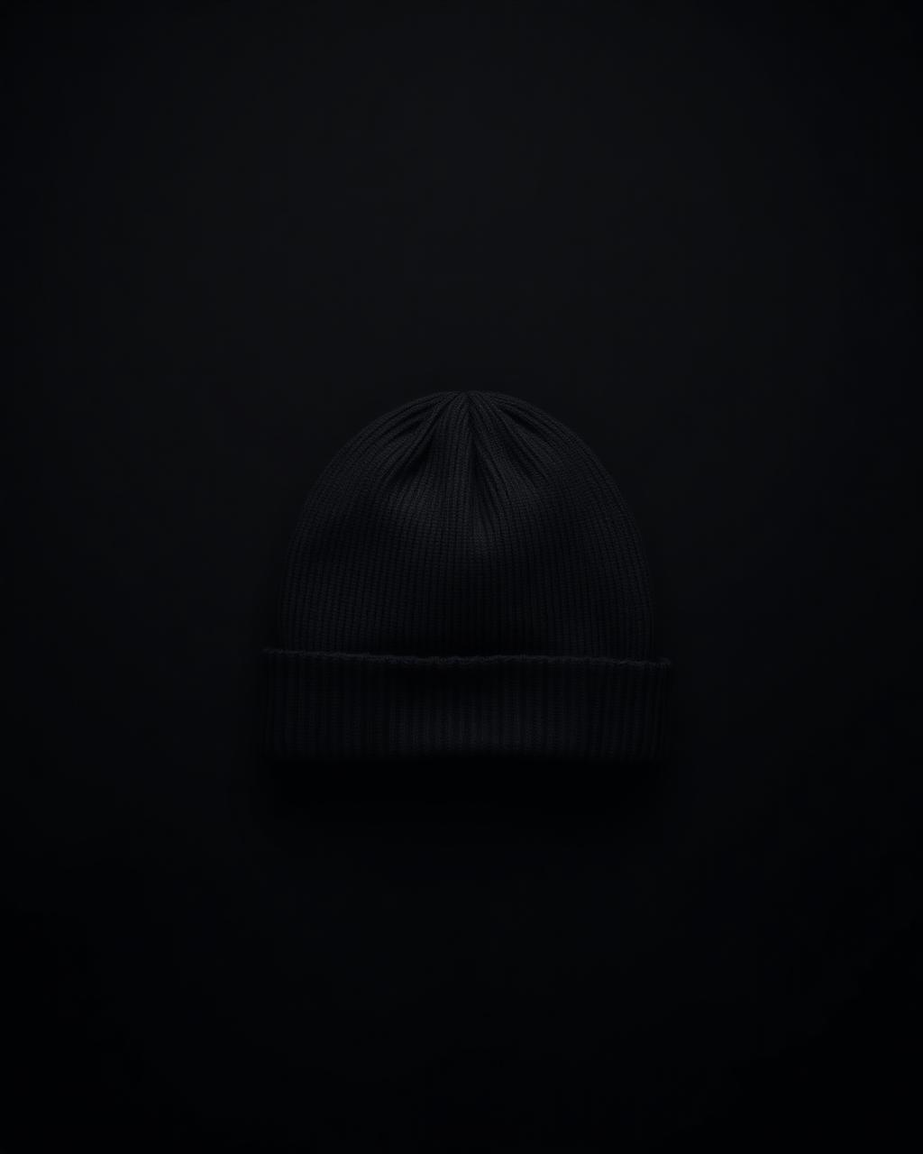 Black ribbed beanie